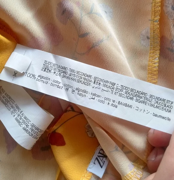 Zara Yellow Floral Handkerchief Hem Swing Dress - Picture 16 of 16